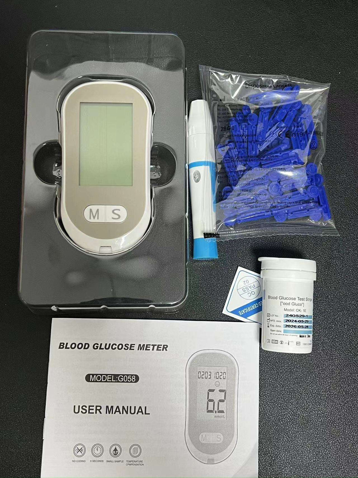 Double DJ Easy Use  Glucometer Digital Blood Glucose Meter with Test Strips