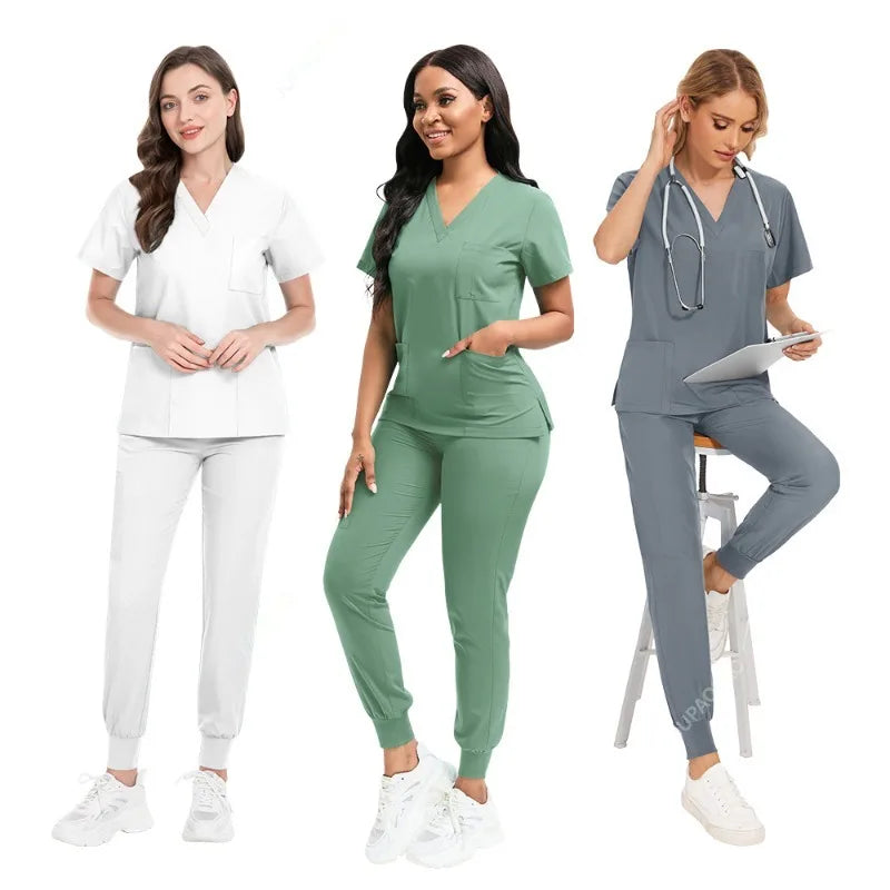 Double DJ New Scrubs Set with Pocket for Healthcare Professionals