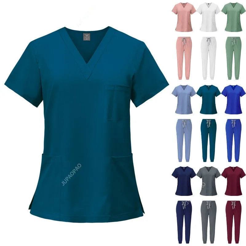 Double DJ New Scrubs Set with Pocket for Healthcare Professionals